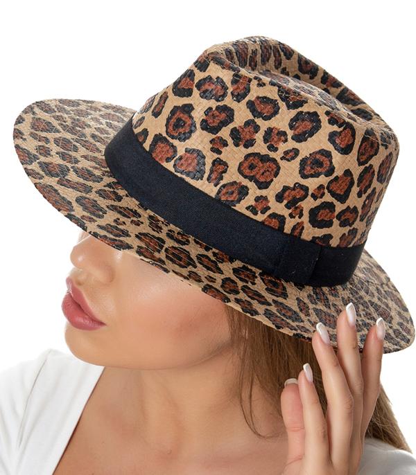 New Arrival :: Wholesale Womens Leopard Print Straw Hat