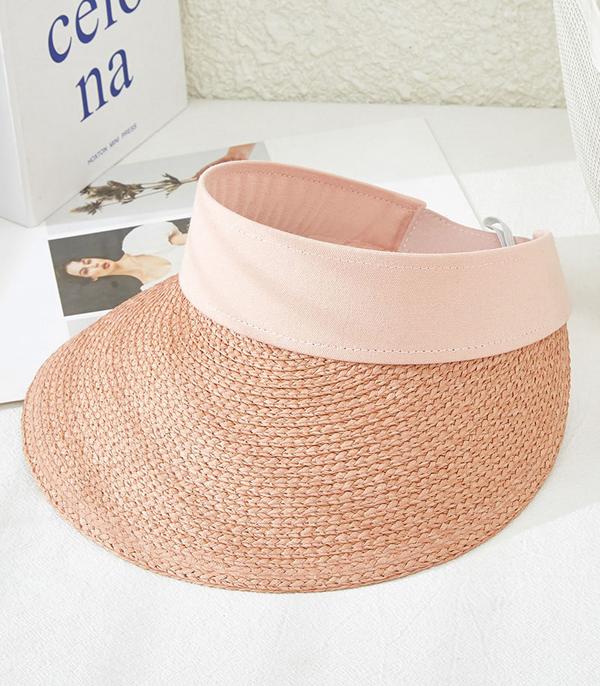 HATS I HAIR ACC :: VISOR I SOLID :: Wholesale Womens Summer Straw Visor