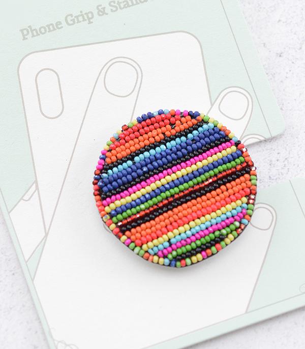 PHONE ACCESSORIES :: Wholesale Multi Color Seed Bead Phone Grip