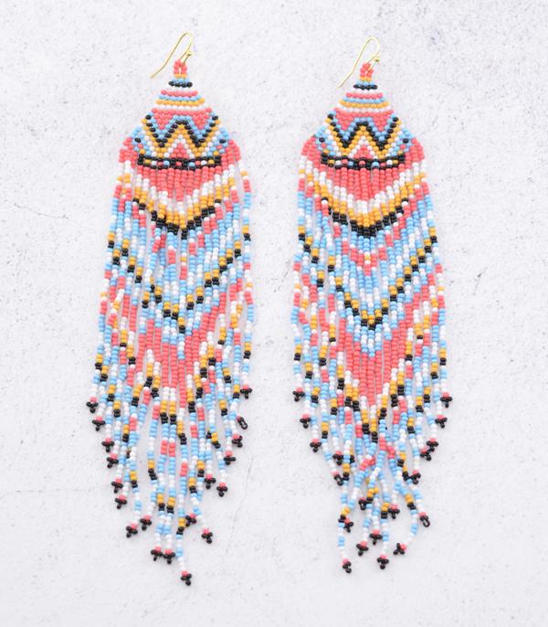 New Arrival :: Wholesale Western Navajo Seed Bead Tassel Earrings