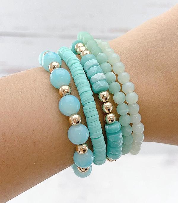 BRACELETS :: STRETCH-BEAD :: Wholesale Trendy Beaded Stacked Bracelet Set