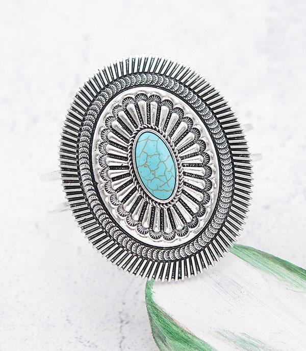 BRACELETS :: CUFF I BANGLE :: Wholesale Western Semi Stone Concho Bracelet