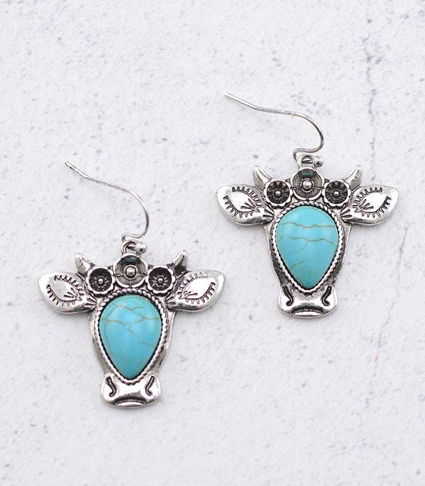 New Arrival :: Wholesale Turquoise Silver Cow Pendant Necklace
