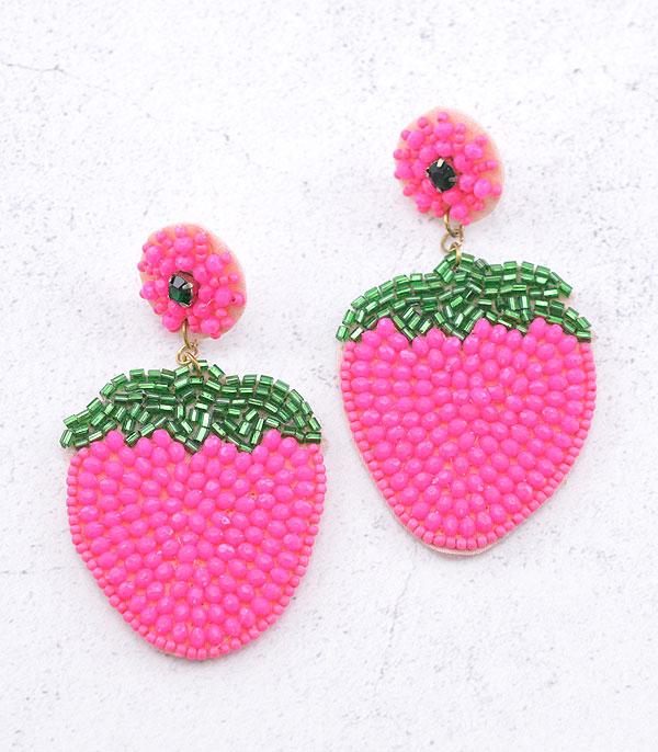 New Arrival :: Wholesale Seed Bead Handmade Strawberry Earrings