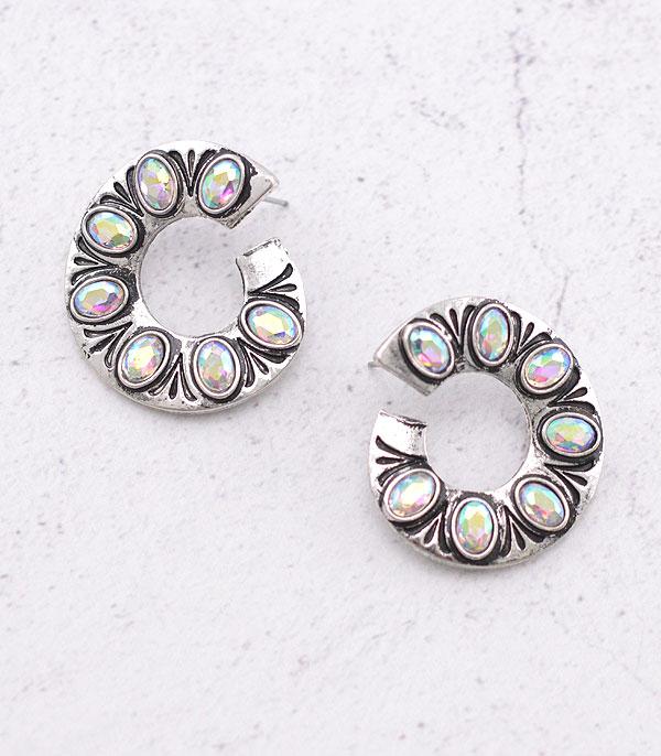 New Arrival :: Wholesale Western Texture Curved Hoop Earrings