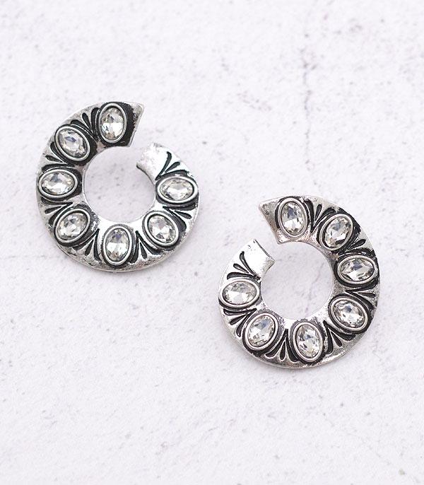New Arrival :: Wholesale Western Texture Curved Hoop Earrings