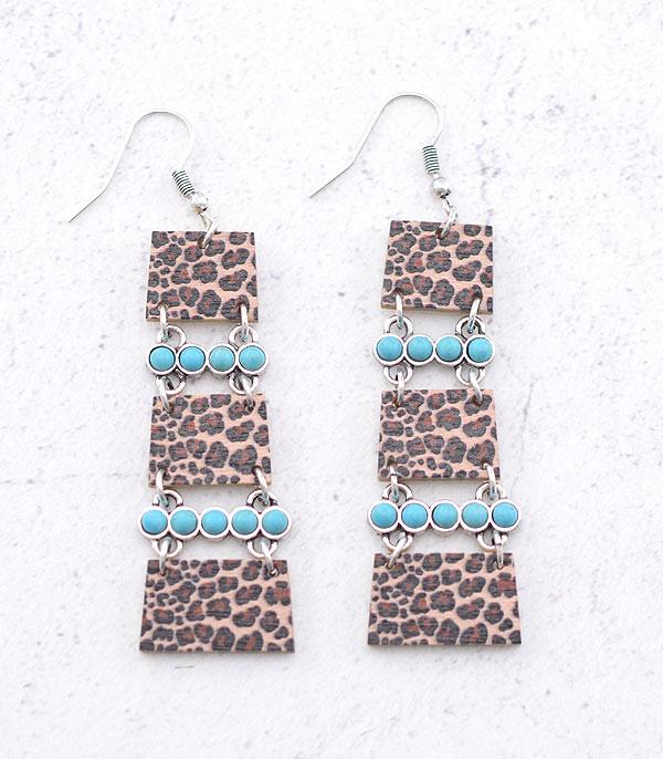 New Arrival :: Wholesale Leopard Print Wooden Earrings
