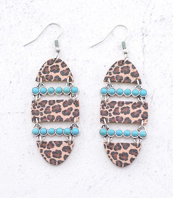 New Arrival :: Wholesale Leopard Print Wooden Earrings