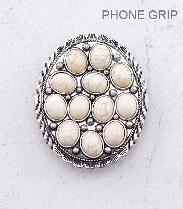 PHONE ACCESSORIES :: Wholesale Turquoise Semi Stone Concho Phone Grip