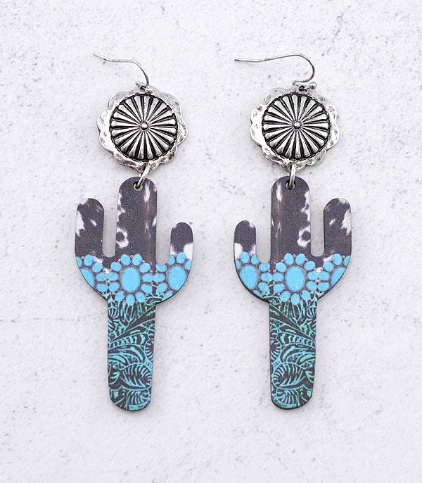 New Arrival :: Wholesale Tipi Wooden Cactus Dangle Earrings