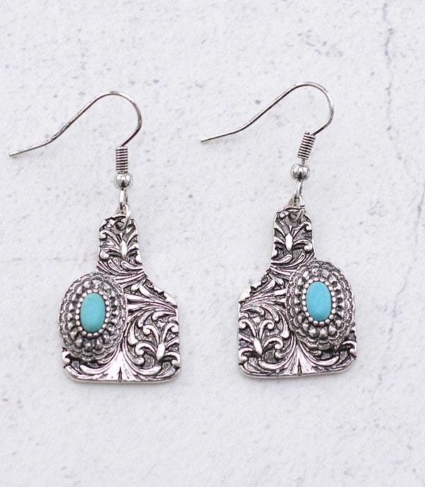 New Arrival :: Wholesale Western Mini Cattle Tag Dangle Earrings