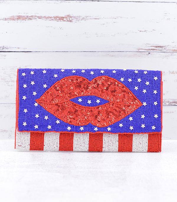 New Arrival :: Wholesale Seed Bead USA Lips Clutch