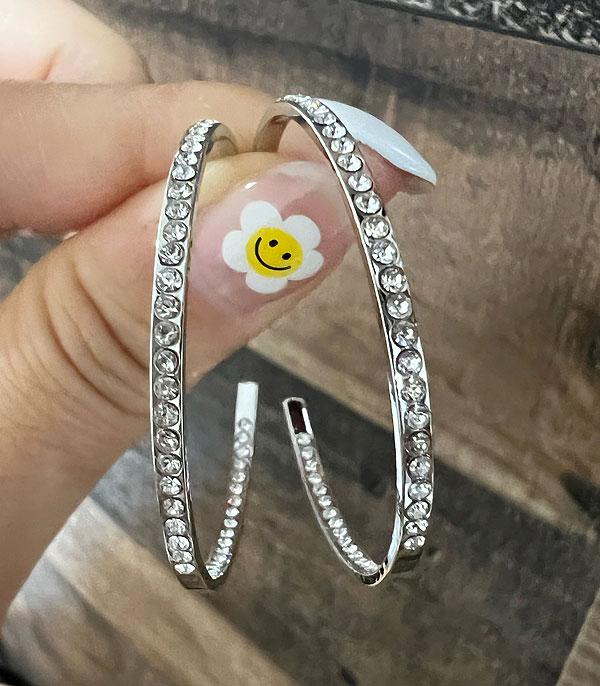 WHAT'S NEW :: Wholesale Rhinestone Hypoallergenic Hoop Earrings