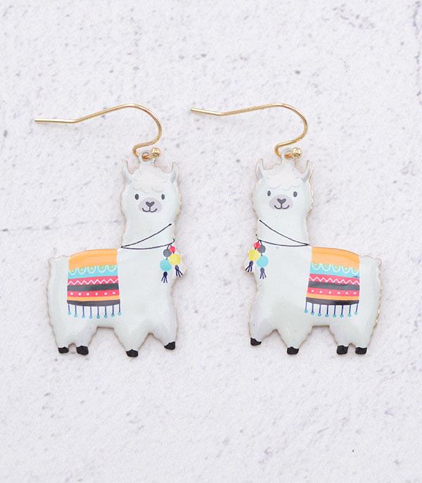 EARRINGS :: TRENDY EARRINGS :: Wholesale Epoxy Llama Dangle Earrings