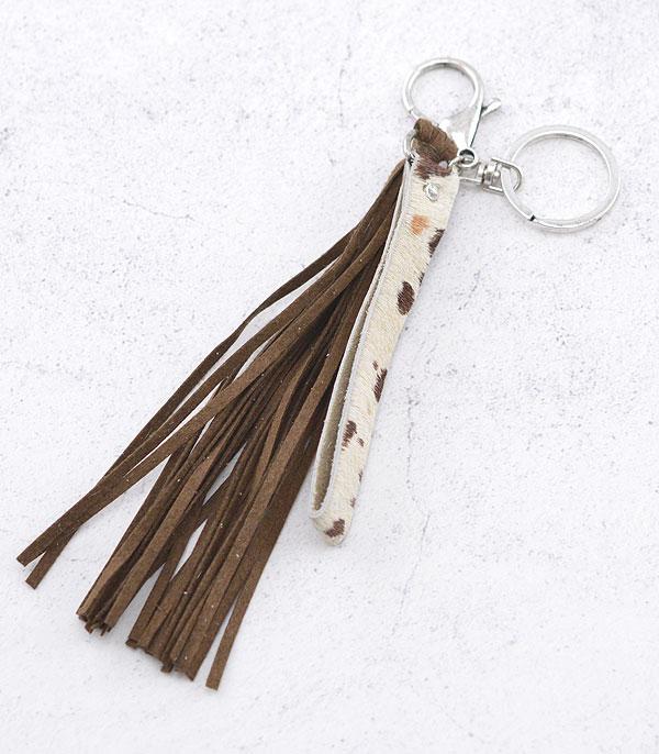 <font color=BLUE>WATCH BAND/ GIFT ITEMS</font> :: KEYCHAINS :: Wholesale Genuine Leather Cowhide Tassel Keychain