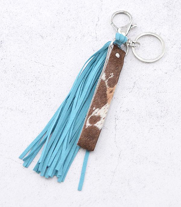 <font color=BLUE>WATCH BAND/ GIFT ITEMS</font> :: KEYCHAINS :: Wholesale Genuine Leather Cowhide Tassel Keychain