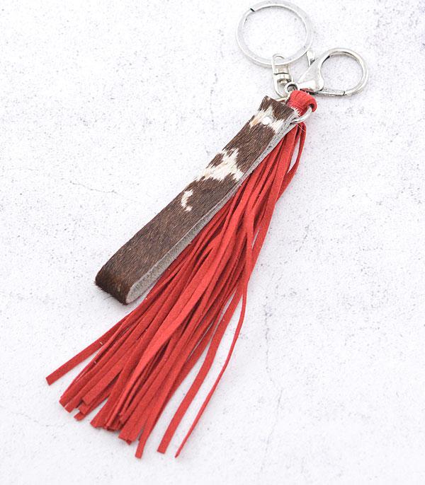 <font color=BLUE>WATCH BAND/ GIFT ITEMS</font> :: KEYCHAINS :: Wholesale Genuine Leather Cowhide Tassel Keychain