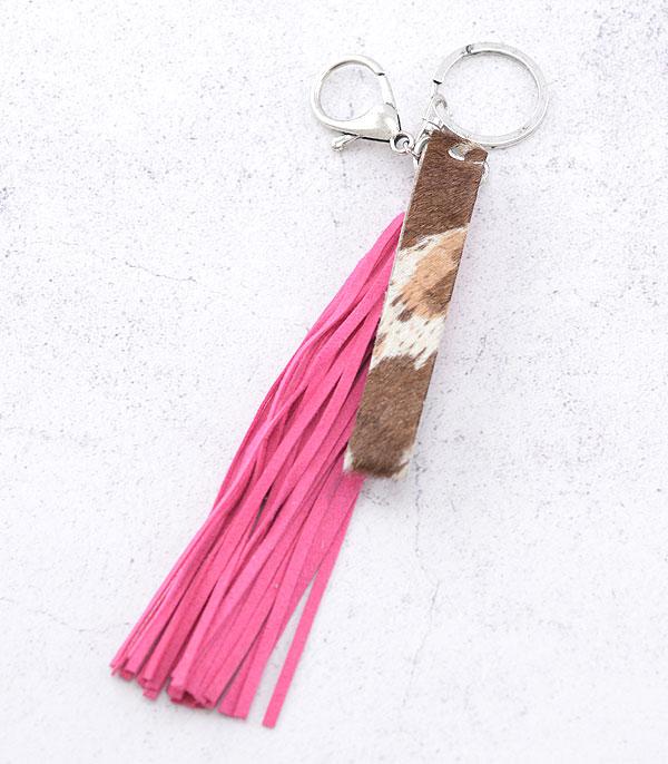 <font color=BLUE>WATCH BAND/ GIFT ITEMS</font> :: KEYCHAINS :: Wholesale Genuine Leather Cowhide Tassel Keychain