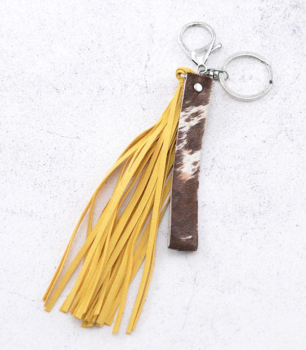 <font color=BLUE>WATCH BAND/ GIFT ITEMS</font> :: KEYCHAINS :: Wholesale Genuine Leather Cowhide Tassel Keychain