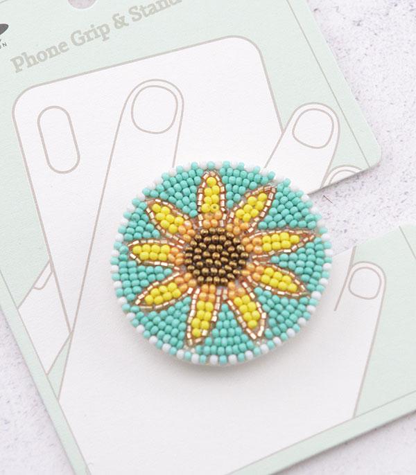 New Arrival :: Wholesale Seed Bead Sunflower Phone Grip