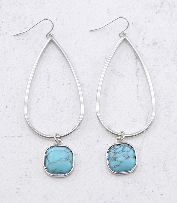 New Arrival :: Wholesale Turquoise Teardrop Dangle Earrings