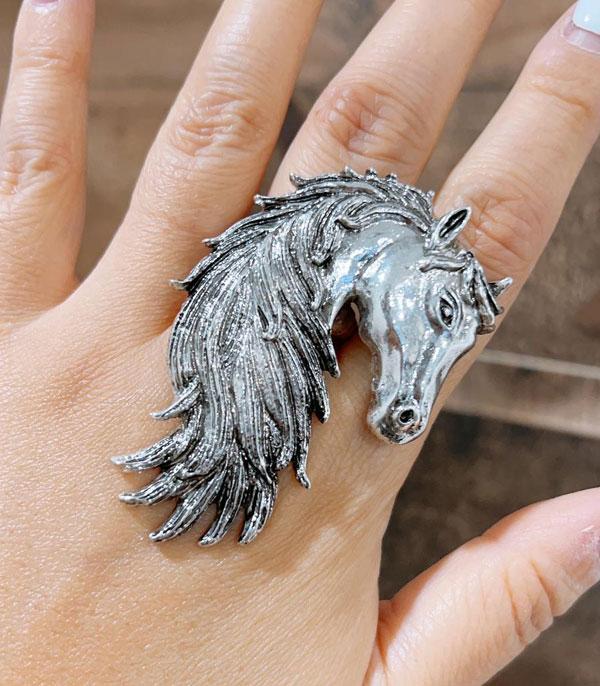 New Arrival :: Wholesale Western Horse Stretch Ring