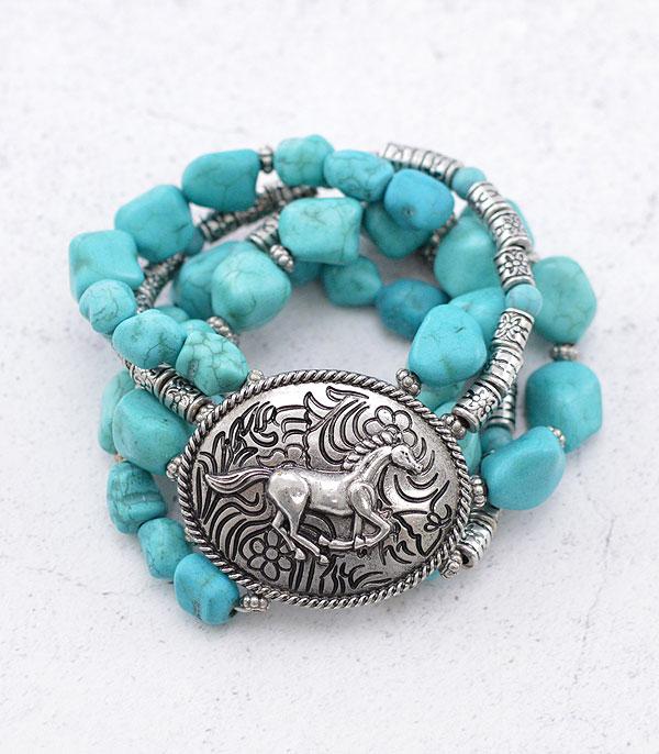 New Arrival :: Wholesale Western Running Horse Concho Bracelet