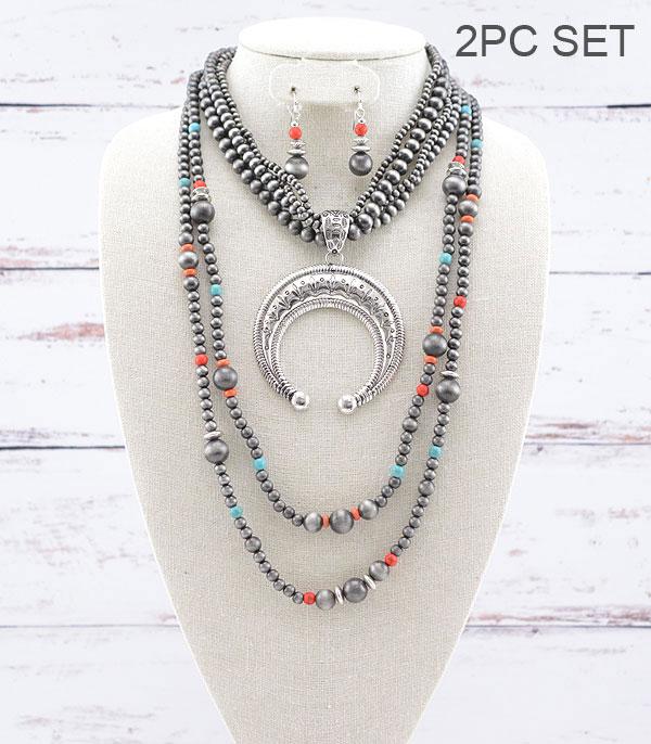 NECKLACES :: WESTERN SQUASH BLOSSOM NECKLACES :: Wholesale Squash Blossom Chunky Statement Necklace