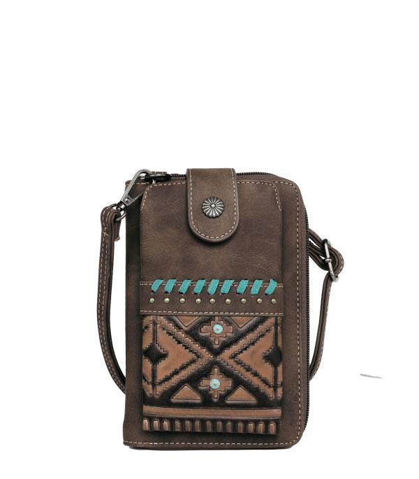 New Arrival :: Wholesale Montana West Aztec Tooled Phone Wallet