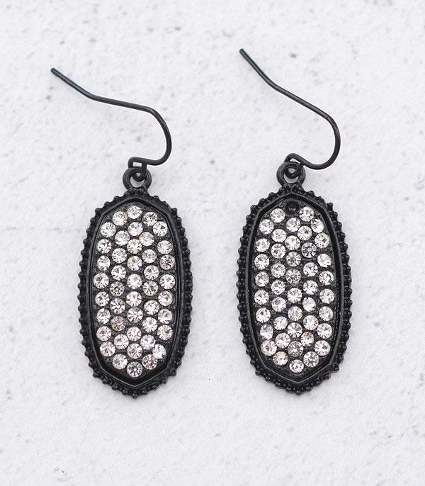 EARRINGS :: TRENDY EARRINGS :: Wholesale Oval Rhinestone Post Earrings