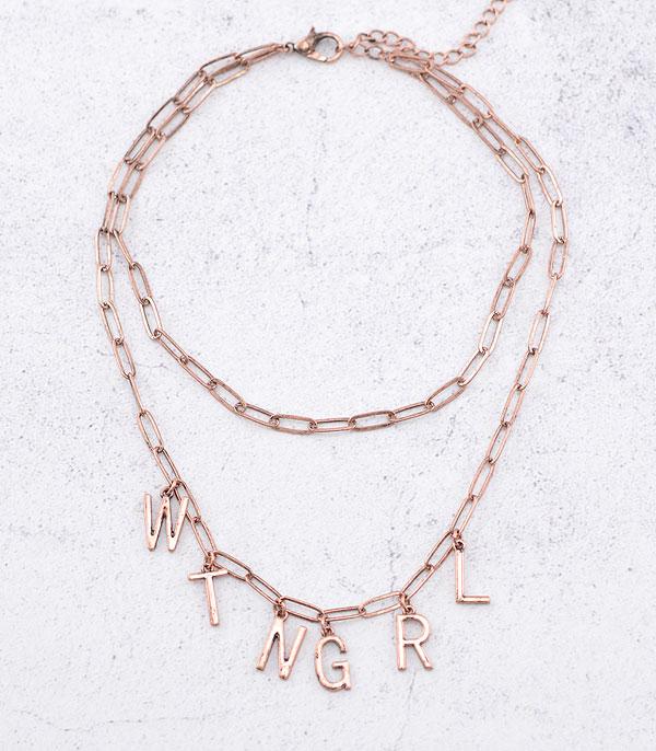 New Arrival :: Wholesale Western Girl Charm Necklace