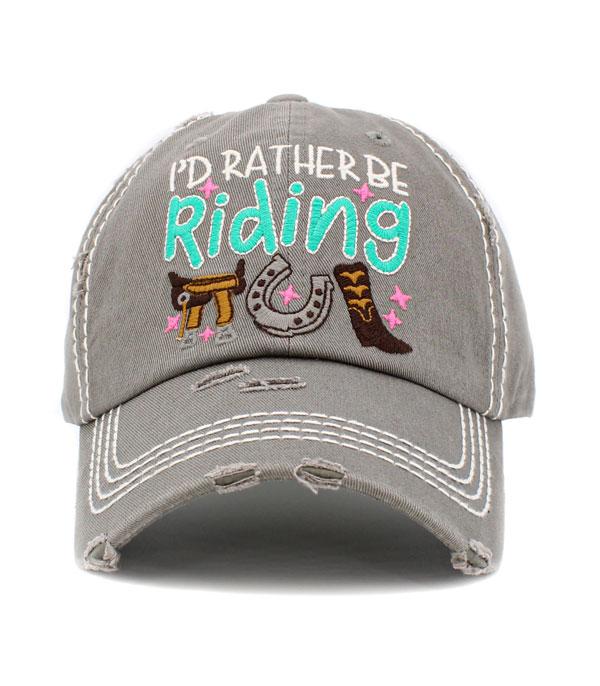 New Arrival :: Wholesale Western Id Rather Be Riding Ballcap