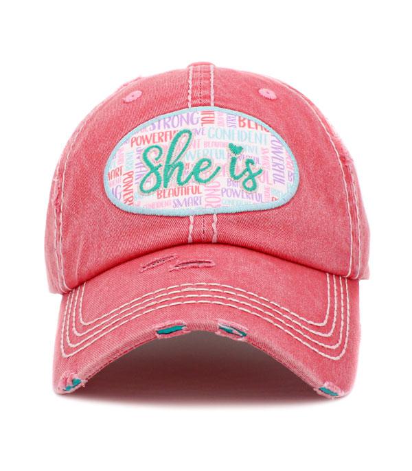 HATS I HAIR ACC :: BALLCAP I VISOR :: Wholesale She Is Inspiration Vintage Ballcap