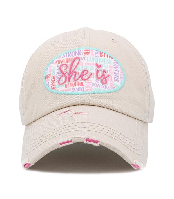 HATS I HAIR ACC :: BALLCAP I VISOR :: Wholesale She Is Inspiration Vintage Ballcap
