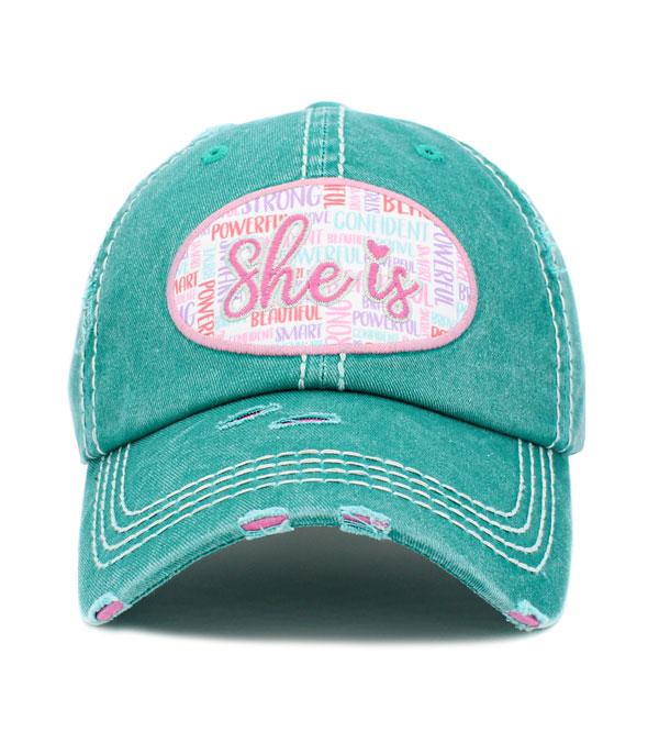 HATS I HAIR ACC :: BALLCAP I VISOR :: Wholesale She Is Inspiration Vintage Ballcap