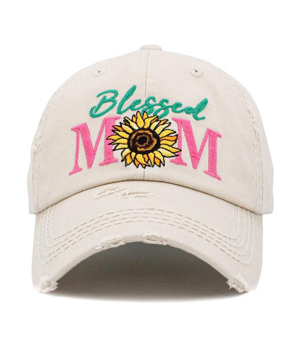 New Arrival :: Wholesale Sunflower Blessed Mom Vintage Ballcap
