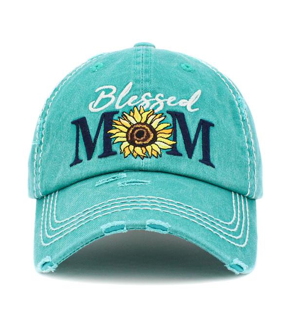 New Arrival :: Wholesale Sunflower Blessed Mom Vintage Ballcap