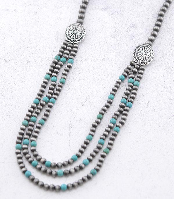 New Arrival :: Wholesale Western Concho Navajo Layered Necklace