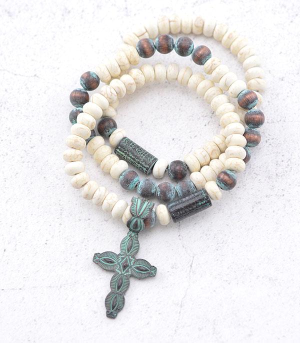 New Arrival :: Wholesale Western Cross Charm Bracelet Set