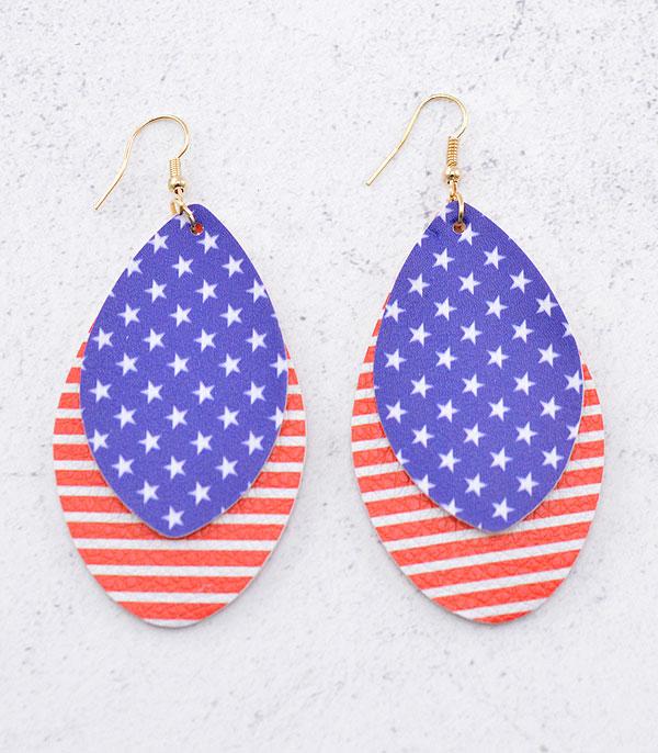 <font color=RED>RED,WHITE, AND BLUE</font> :: Wholesale Stars And Stripes Earrings