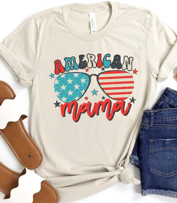 <font color=RED>RED,WHITE, AND BLUE</font> :: Wholesale Vintage American Mama Graphic Tshirt