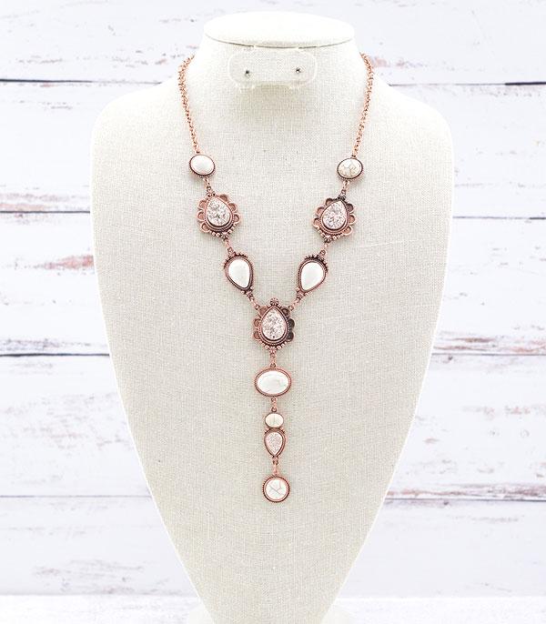 New Arrival :: Wholesale Semi Stone Druzy Y Necklace