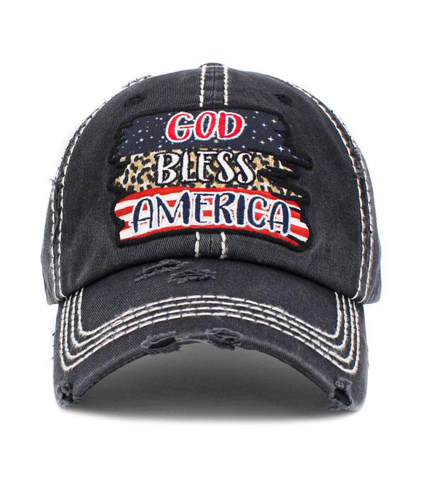 <font color=RED>RED,WHITE, AND BLUE</font> :: Wholesale God Bless America Vintage Ballcap