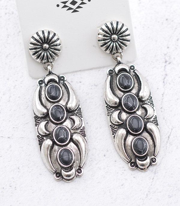 EARRINGS :: WESTERN POST EARRINGS :: Wholesale Western Semi Stone Earrings