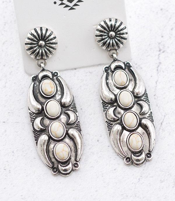 EARRINGS :: WESTERN POST EARRINGS :: Wholesale Western Semi Stone Earrings