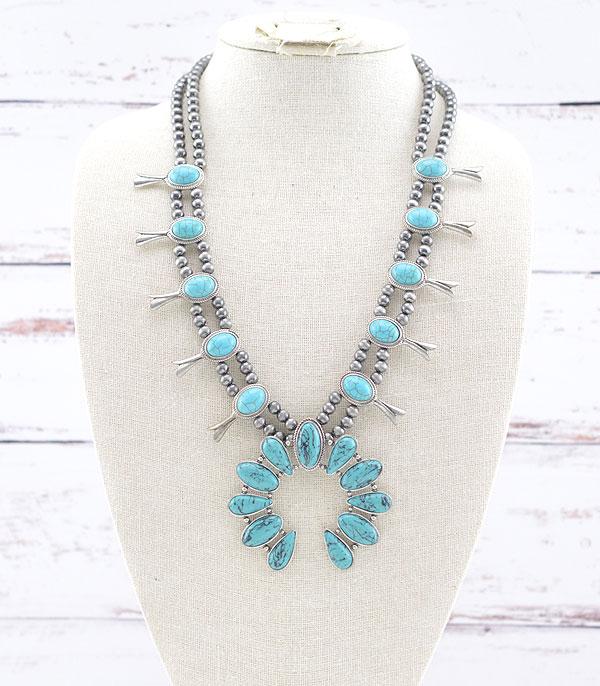 <font color=Turquoise>TURQUOISE JEWELRY</font> :: Wholesale Western Squash Blossom Necklace