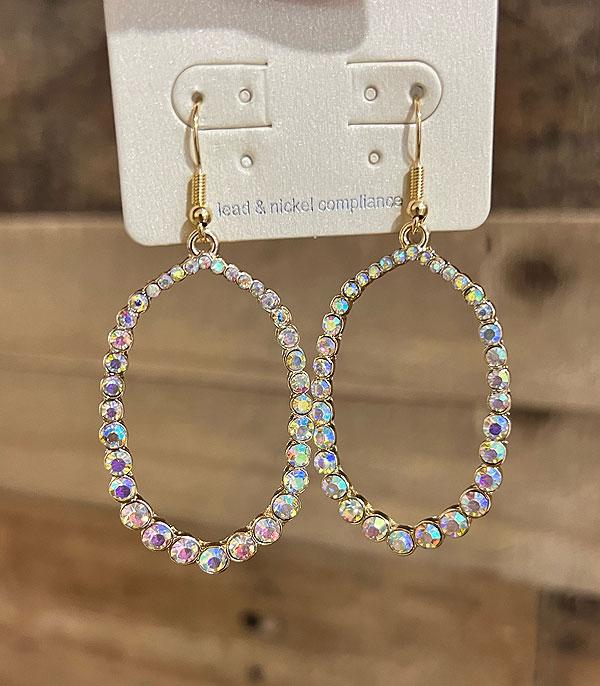 New Arrival :: Wholesale Oval Shape Rhinestone Earrings