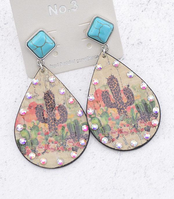 New Arrival :: Wholesale Cactus Turquoise Post Earrings