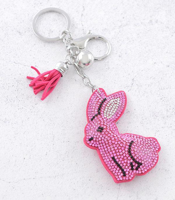 <font color=BLUE>WATCH BAND/ GIFT ITEMS</font> :: KEYCHAINS :: Wholesale Rhinestone Bunny Keychain