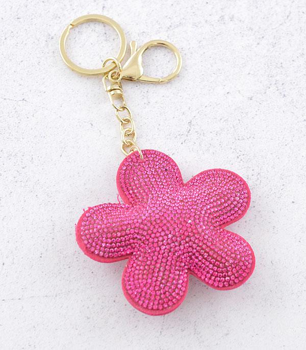 <font color=black>SALE ITEMS</font> :: MISCELLANEOUS :: Wholesale Rhinestone Pink Flower Keychain